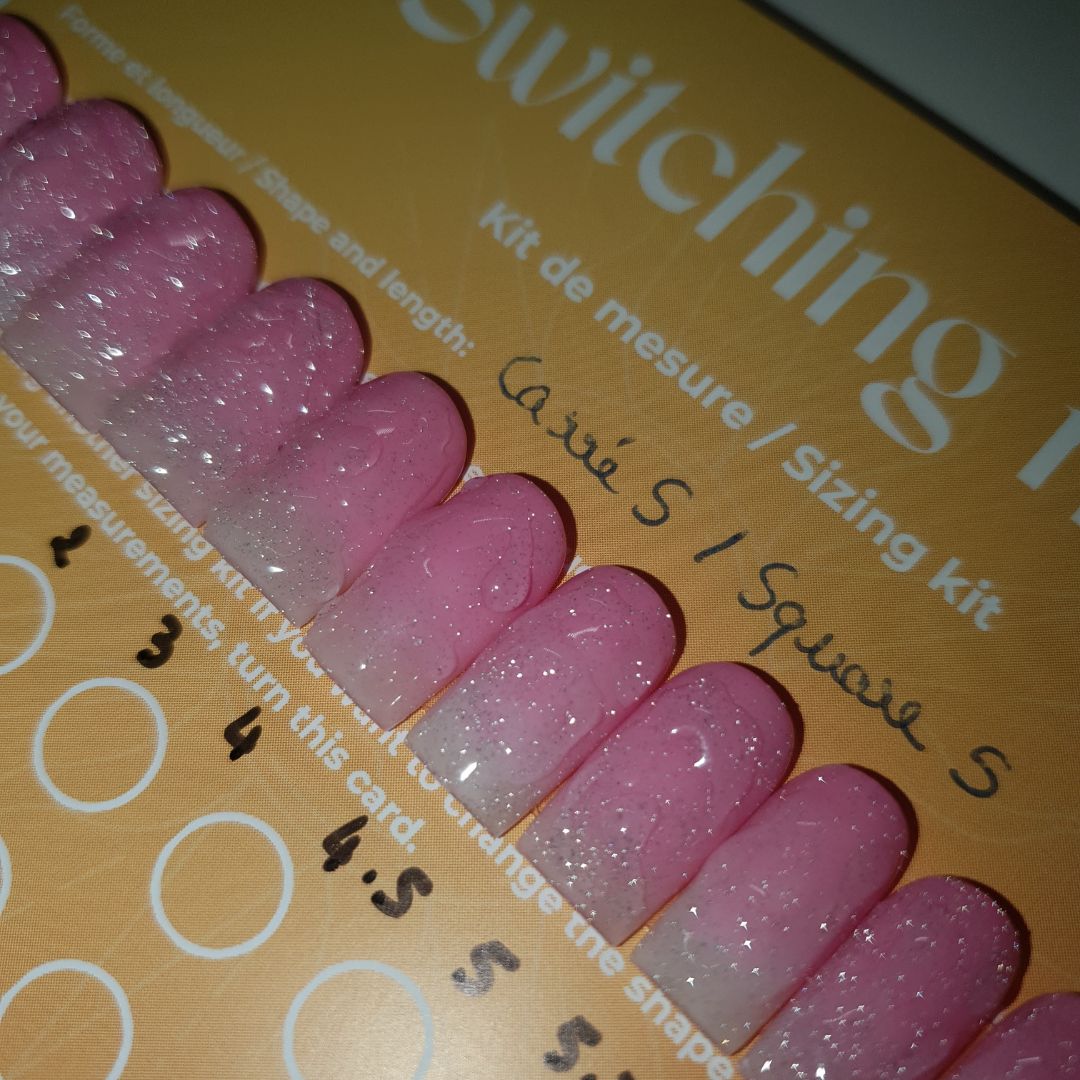 Ready to wear "strawberry milk" press-on nails 4