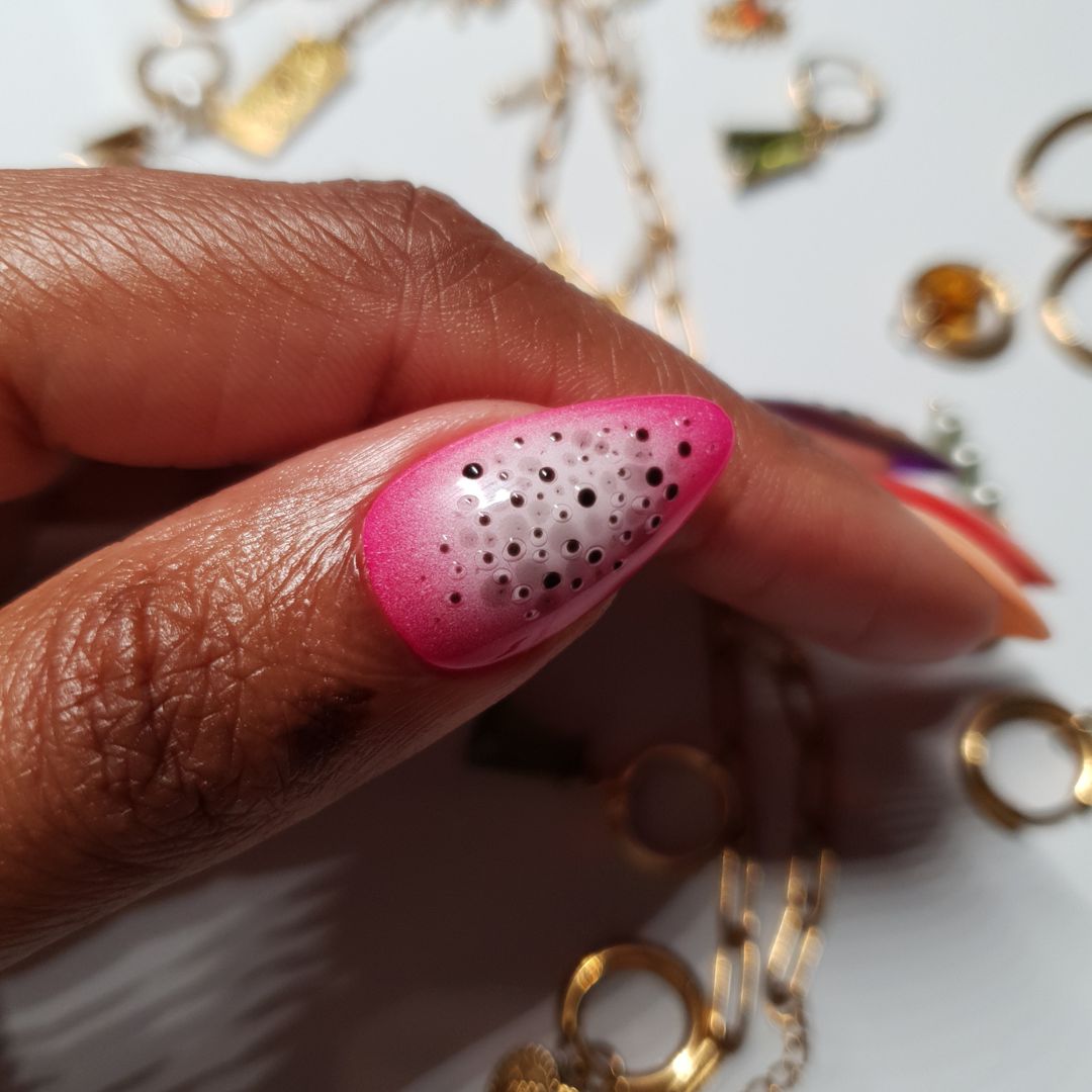 Abstract fruit salad press-on nails 3
