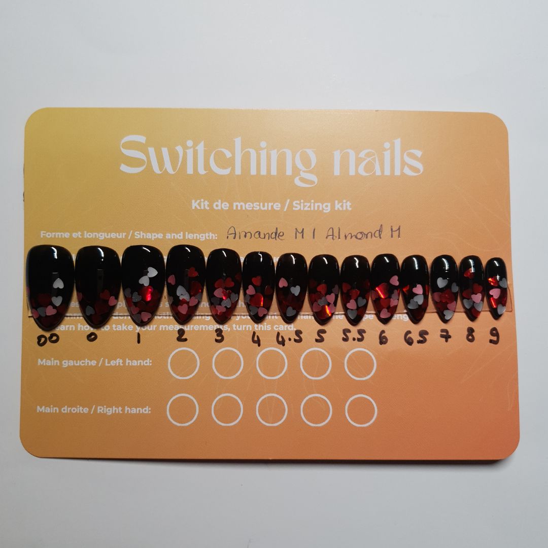Ready to wear "heart gradient" press-on nails 1