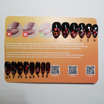 Ready to wear "heart gradient" press-on nails 2