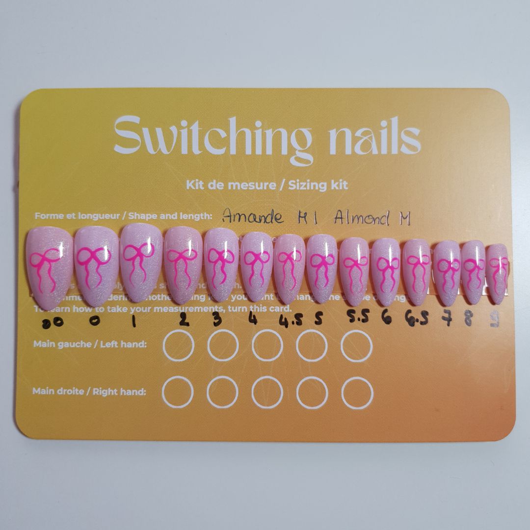 Ready to wear "pink ribbon" press-on nails 1