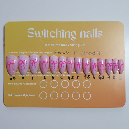 Ready to wear "pink ribbon" press-on nails 1