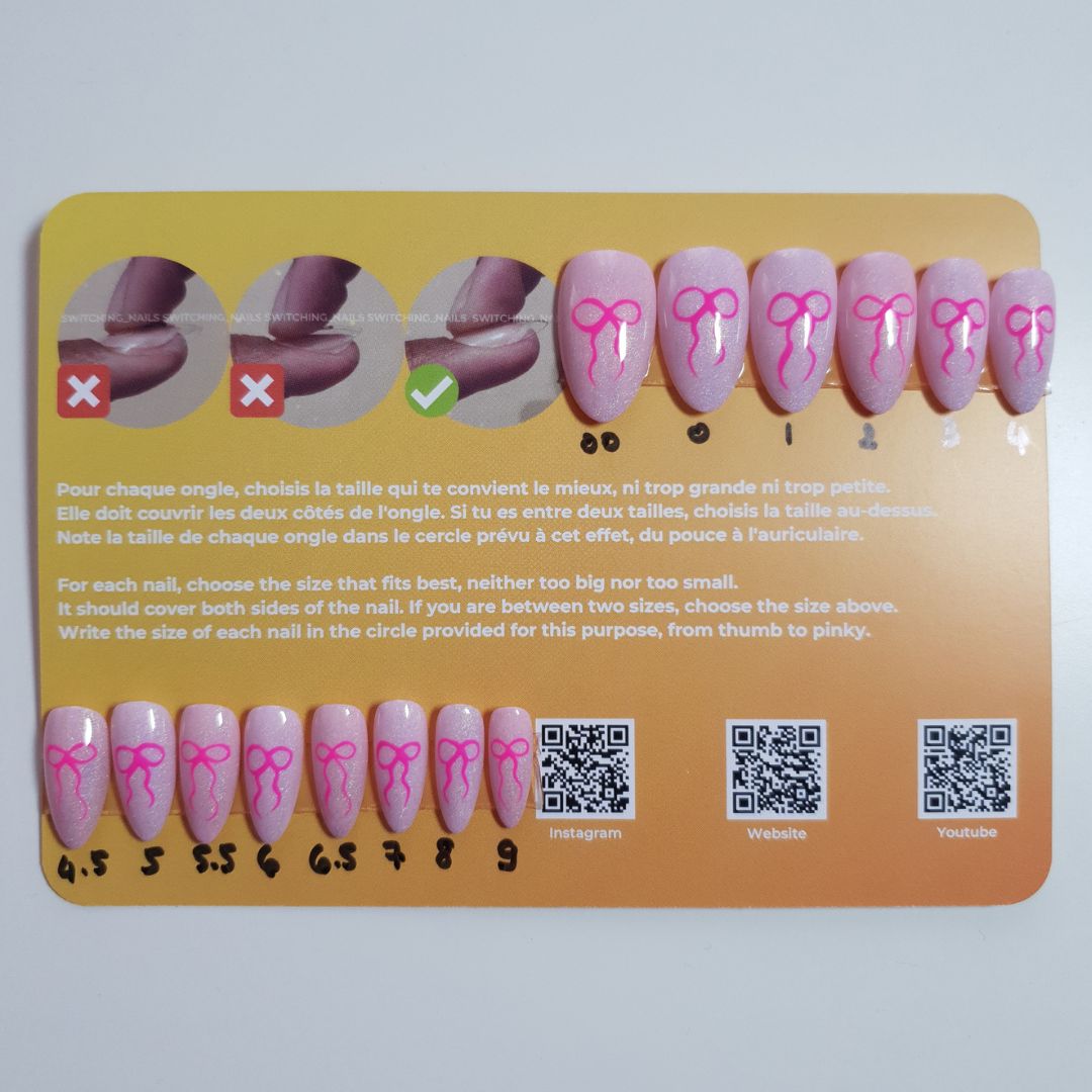 Ready to wear "pink ribbon" press-on nails 2