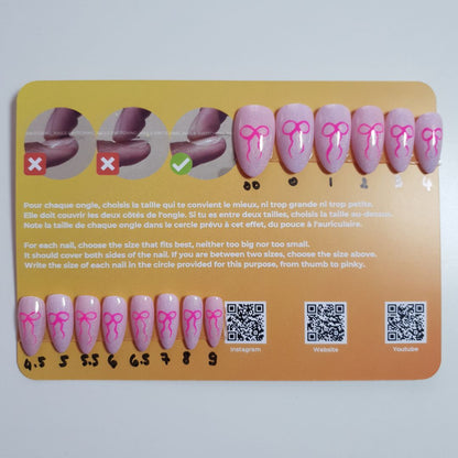 Ready to wear "pink ribbon" press-on nails 2