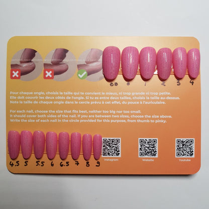 Ready to wear "pink stripes" press-on nails 2