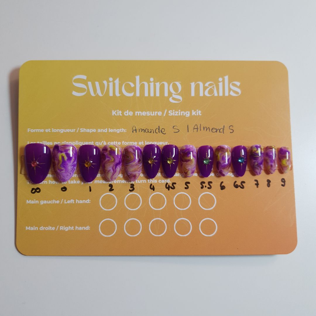 Ready to wear "purple night" press-on nails 1