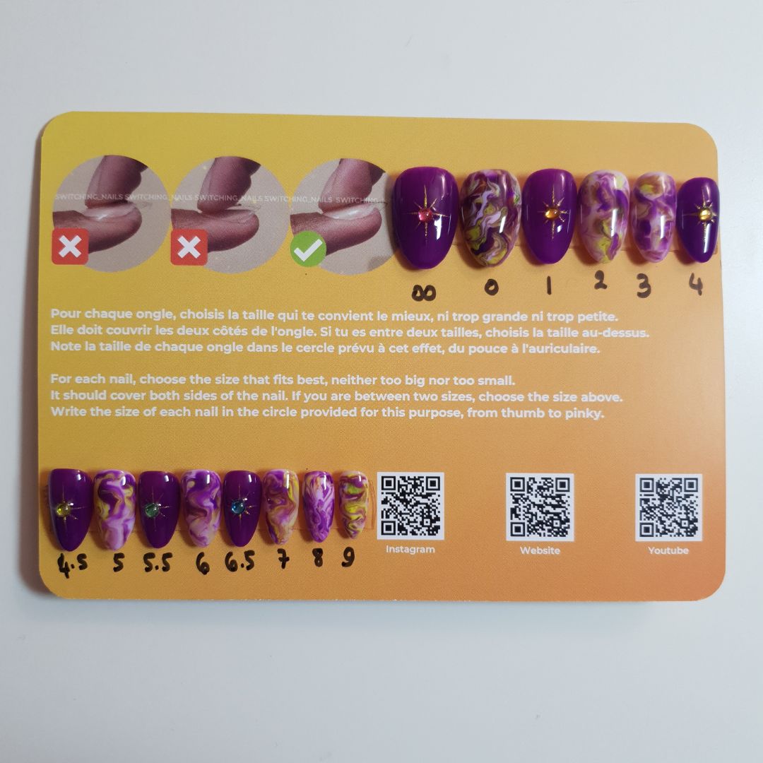 Ready to wear "purple night" press-on nails 2