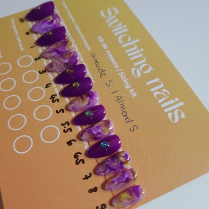 Ready to wear "purple night" press-on nails 3