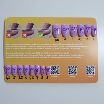 Ready to wear "purple ribbon" press-on nails 2