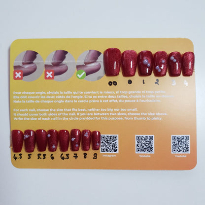 Ready to wear "red velvet" press-on nails 2
