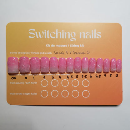 Ready to wear "strawberry milk" press-on nails 1