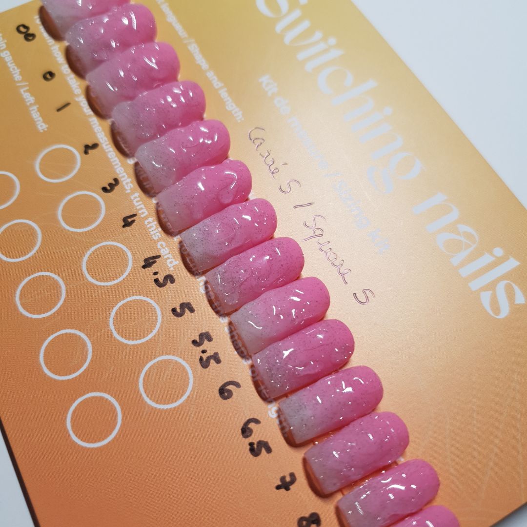 Ready to wear "strawberry milk" press-on nails 3