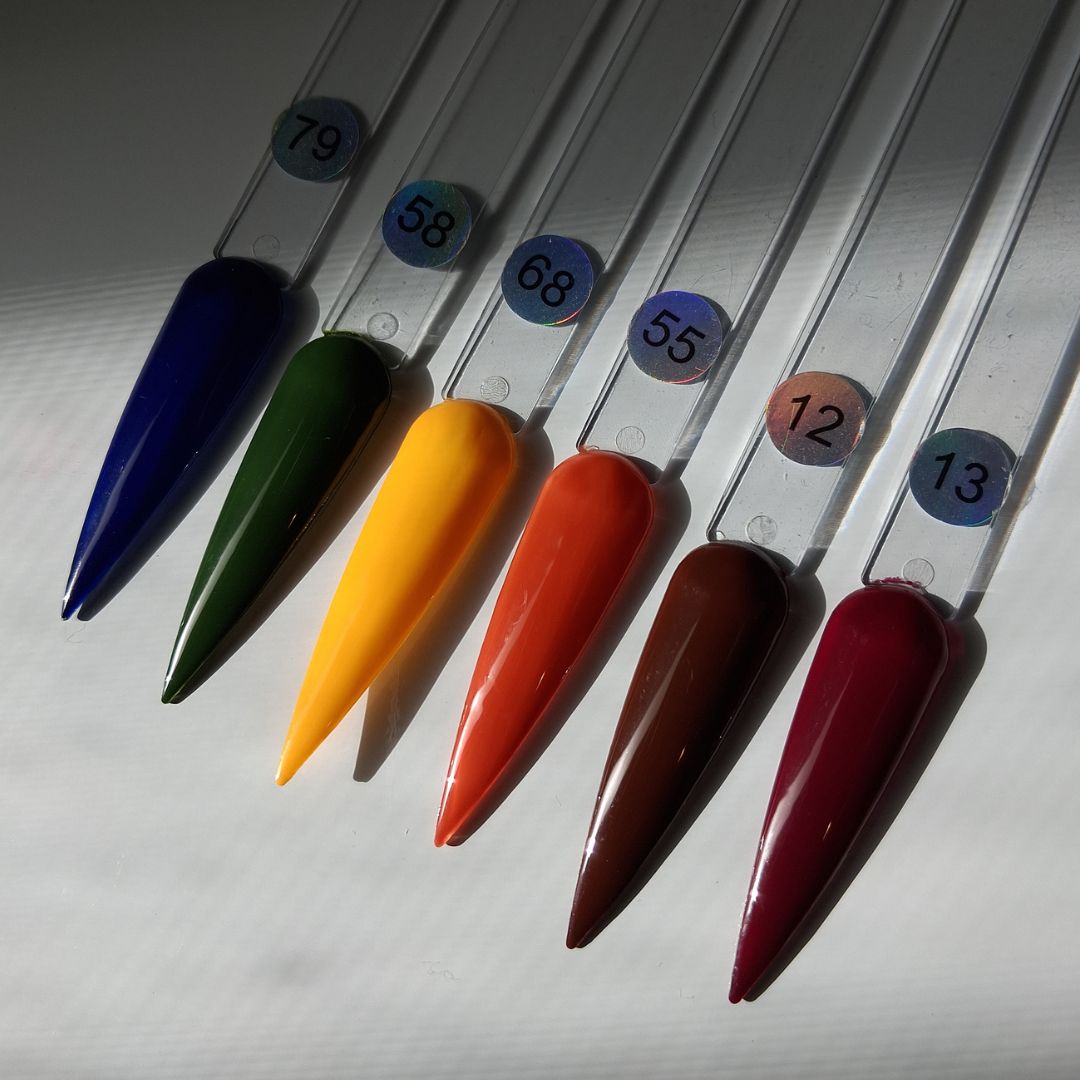 Bundle of 6 solid color sets of press-on nails for fall season