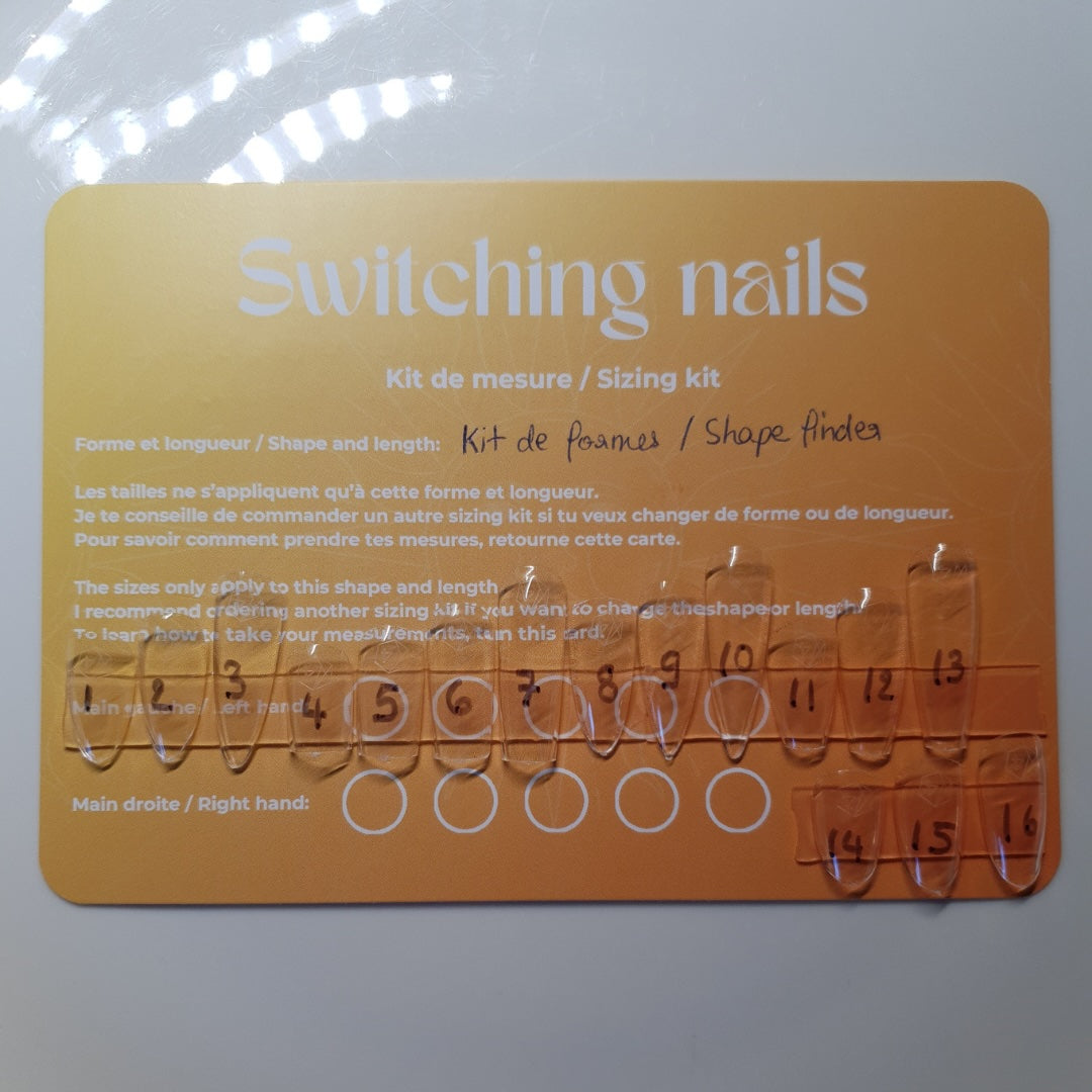 Front of the shape finder kit