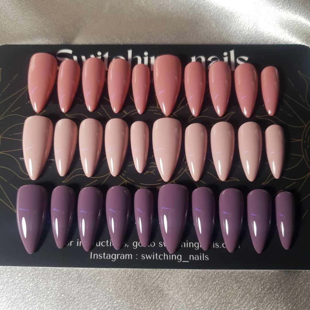 Solid color press-on nails example 1