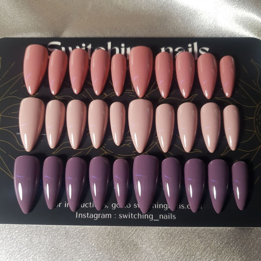 Solid color press-on nails example 1