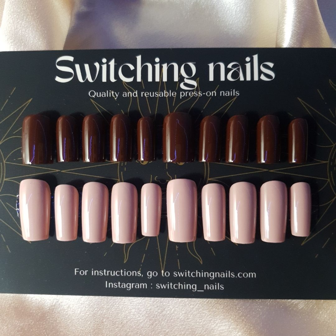 Solid color press-on nails example 2