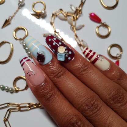 Spring mix and match press-on nails 1